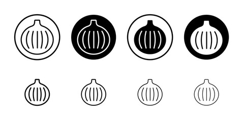 Onion icon Outline vector for web ui