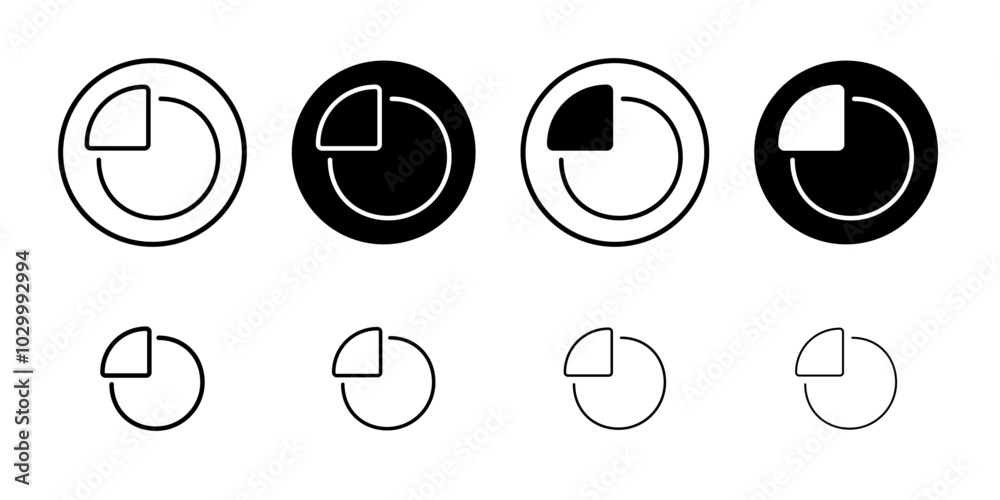 Poster pie chart icon outline vector for web ui