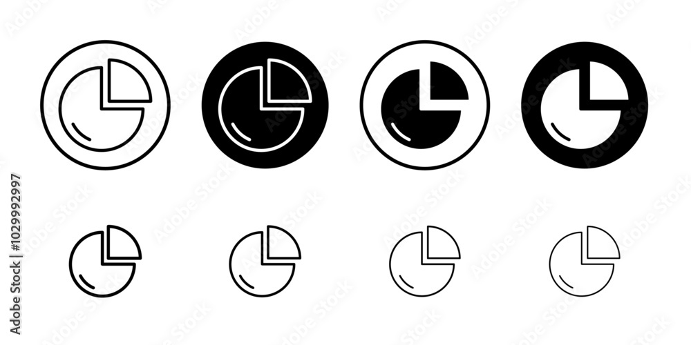 Poster pie chart icon outline vector for web ui