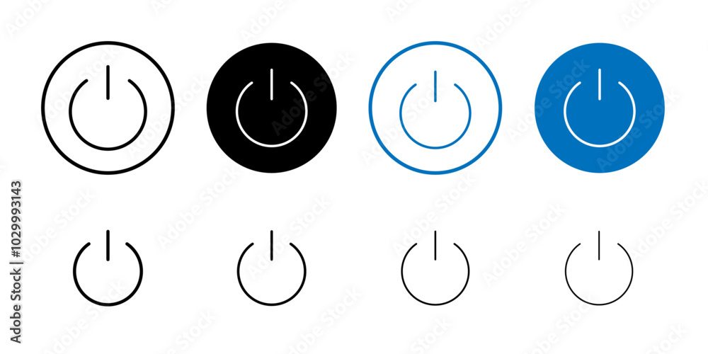Aufkleber Power button icon Outline vector for web ui