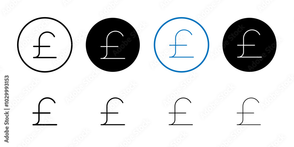 Poster Pound Icon Outline vector for web ui
