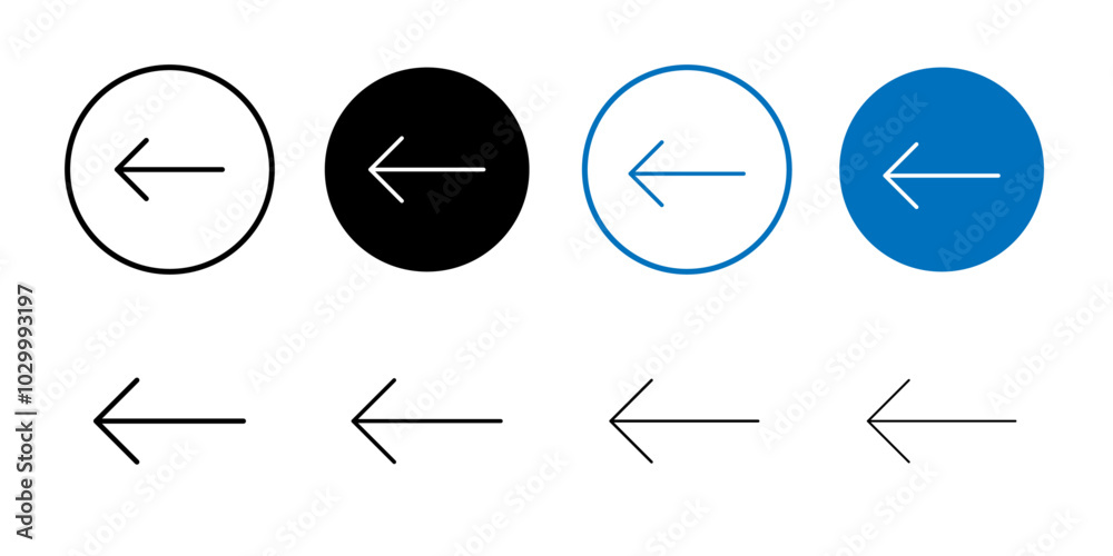 Poster Previous icon Outline vector for web ui