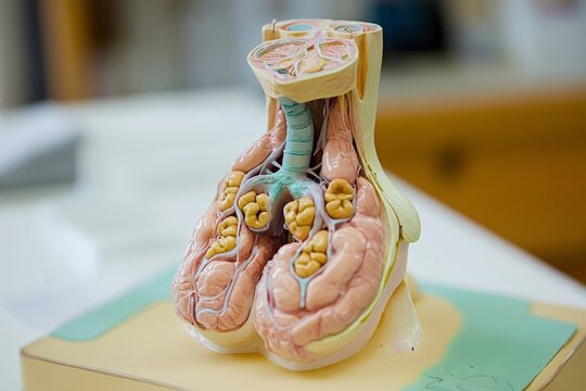 Craft a detailed endocrine system with a focus on the thyroid, ideal for medical education.,