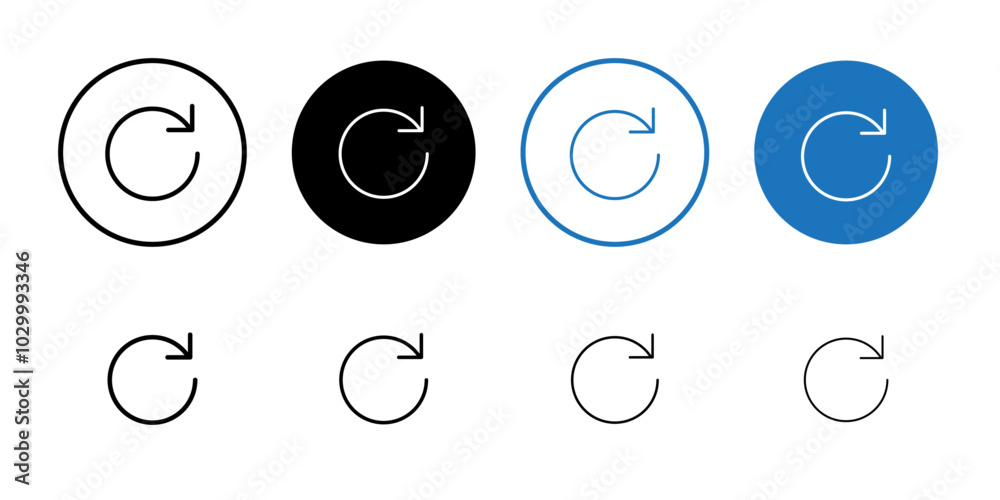 Poster Reload button icon Outline vector for web ui