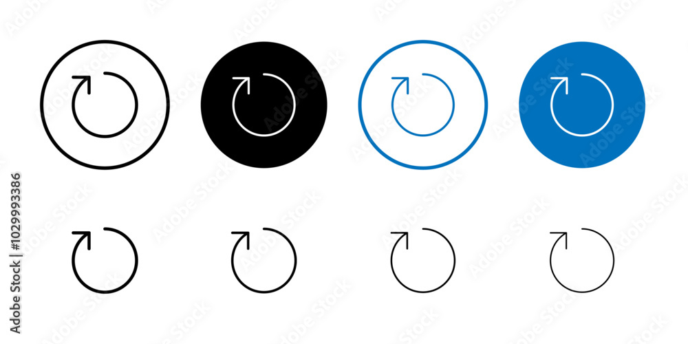 Aufkleber reset icon outline vector for web ui