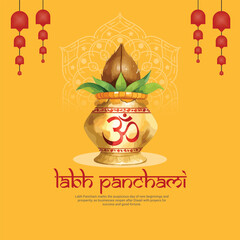 Happy Labh Panchami social media post banner template