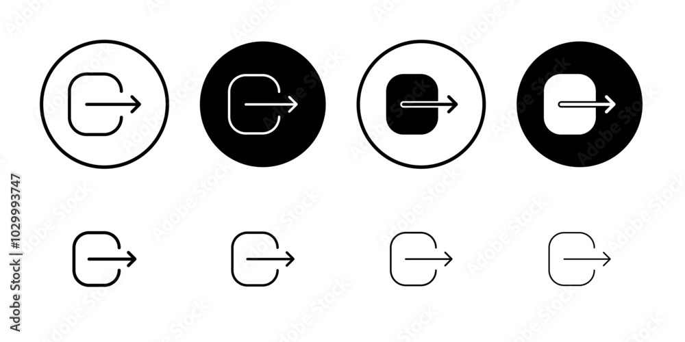 Aufkleber Sign out icon Outline vector for web ui