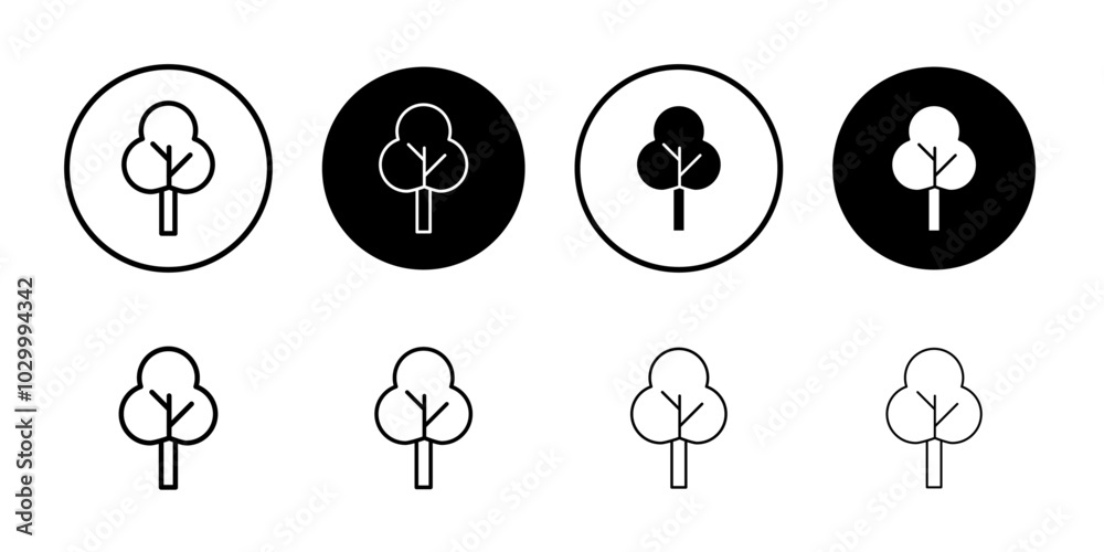 Aufkleber Tree icon Outline vector for web ui