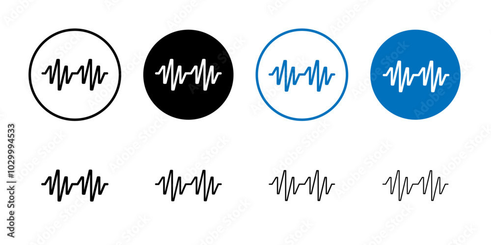 Poster Voice icon Outline vector for web ui