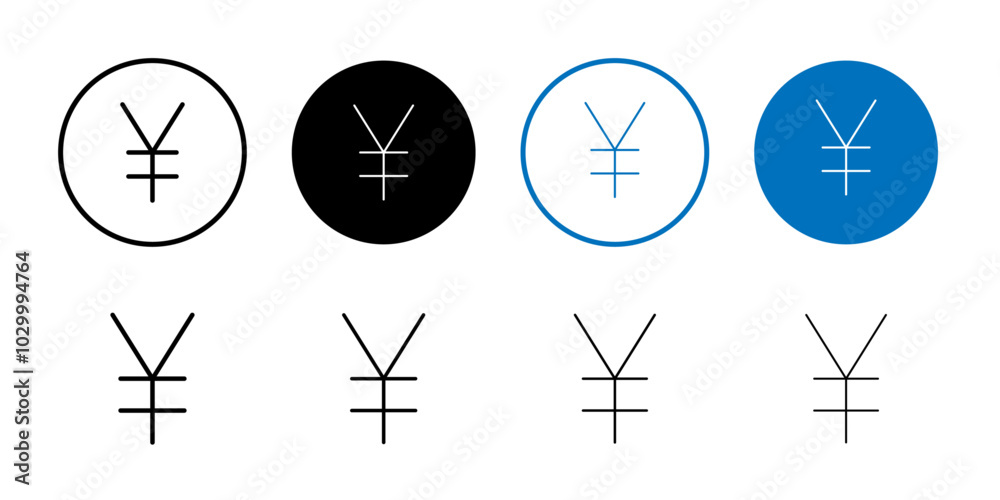Poster Yen Icon Outline vector for web ui