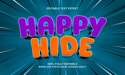 happy hide editable text effects with a game and play theme