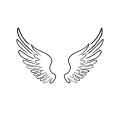 Minimalist Line Angel Wings