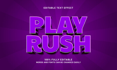 play rush editable text effects with a kids and game theme