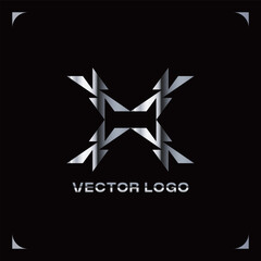 Obraz premium MODERN GEOMETRIC METALLIC GRAPHIC LOGO 