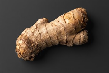 Showcase a vibrant Ginger root at an angle for eco-friendly skincare branding., photo of Isolated on transparent background-- C100