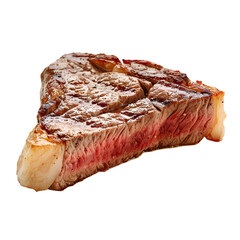 Grilled Beef Steak MediumRare Cut Isolated Black Background