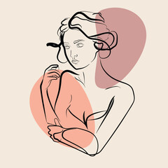 Minimalist Line Woman Portrait