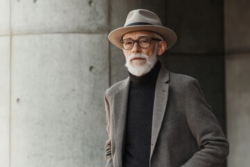 Sophisticated senior style, minimalist look.,