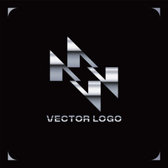 MODERN GEOMETRIC METALLIC GRAPHIC LOGO 