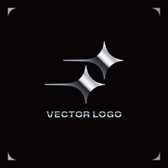 MODERN GEOMETRIC METALLIC GRAPHIC LOGO 
