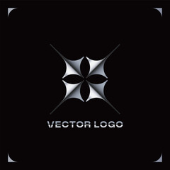 Obraz premium MODERN GEOMETRIC METALLIC GRAPHIC LOGO 