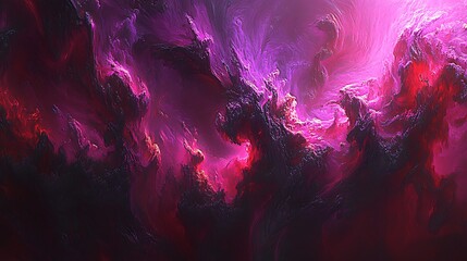 Abstract Cosmic Nebula with Vivid Pink and Purple Hues, Perfect for Science Fiction and Fantasy Art Backgrounds Minimalist White Background with Space for Text