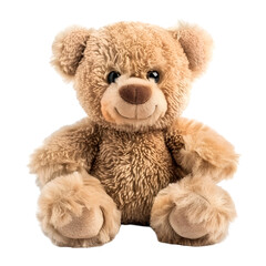 Obraz premium Smiling Plush Teddy Bear Sitting Isolated