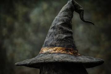 A Black Witch's Hat With a Golden Band