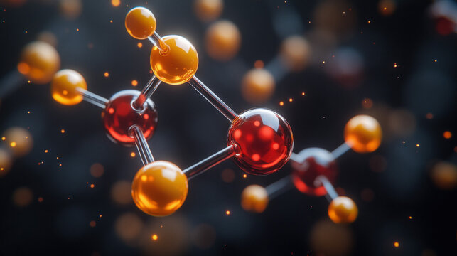 Wallpaper Featuring A 3d Rendering Of Interconnected Molecular Structures, With Vibrant Colors Highlighting Different Atoms Against A Dark Background