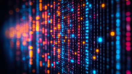 Fototapeta premium Wallpaper Showcasing A Dazzling Array Of Colorful Led Lights In Various Patterns, Creating A Dynamic And Energetic Atmosphere Against A Dark Backdrop