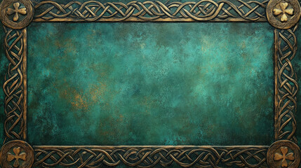 Wallpaper Showcasing Traditional Irish Patterns And Motifs, Such As Celtic Knots And Shamrocks, Set Against A Rich Emerald Green Background