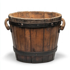 Fototapeta premium Wooden Bucket Isolated