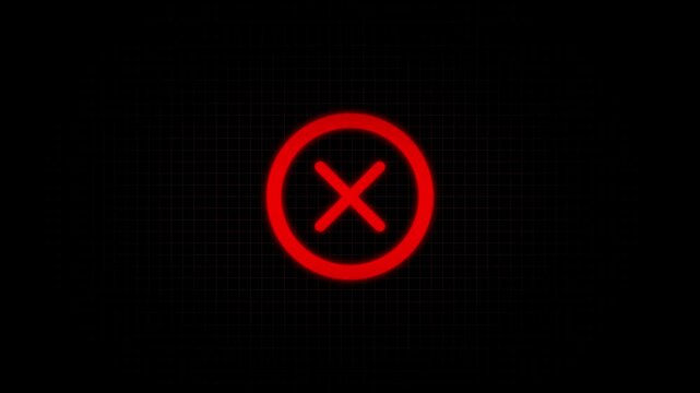 Abstract cross icon isolated , red color cross animation.