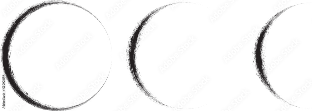 Poster half circle brush stroke . crescent moon . letter c in grunge style for your design . moon logo . gr