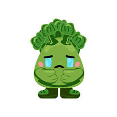 Cute Broccoli Mascot Character Illustration
