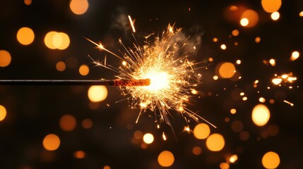 Fototapeta premium Sparkler illuminating a festive celebration