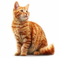 Fototapeta premium Cat drawing, kitten symbol, kitty isolated, draw pet, cat on white