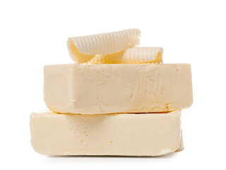 Fresh butter on white background