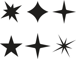 Obraz premium Star Symbol Silhouettes Collection