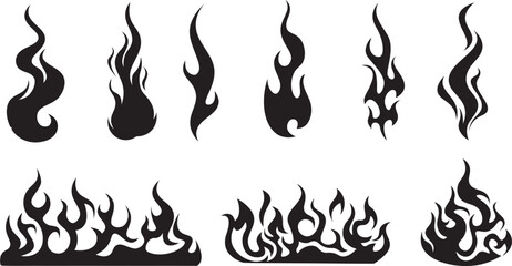Dynamic Fire Silhouette Illustration