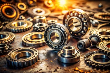Obraz premium Delve into the essential mechanics of ball bearings and gears, highlighting their significance in achieving optimal efficiency and precision in engineering applications.