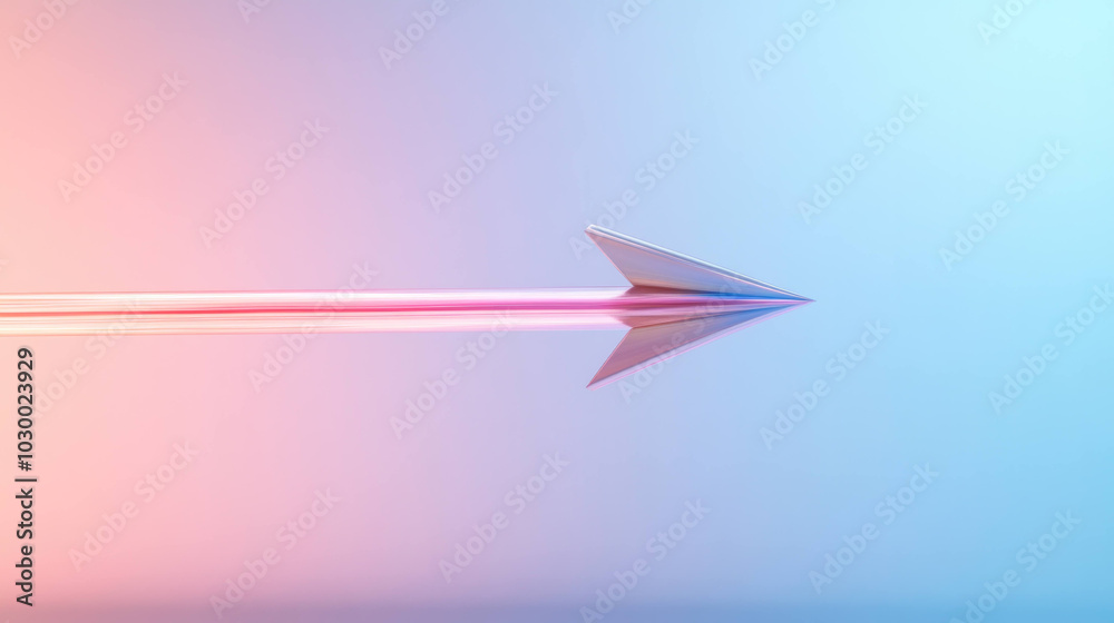 Aufkleber dynamic arrow in motion symbolizes precision and focus, aimed at target against soft gradient background. image conveys sense of determination and direction