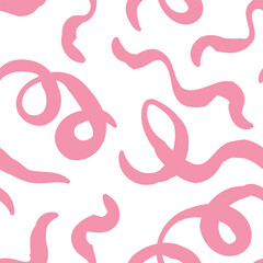 Fototapeta premium Seamless abstract pattern with squiggles and scribbles. Weaved curved lines. Chaotic ink scribbles decorative texture. Messy doodles, wavy