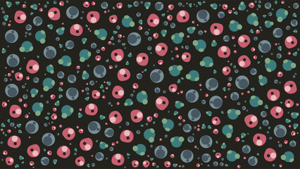 SEAMLESS CIRCLE DOODLE SHAPES PATTERN TEXTURE COLORFUL TEMPLATE ABSTRACT DARK BACKGROUND TRENDY DESIGN VECTOR