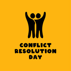 Conflict Resolution Day. Yellow background.