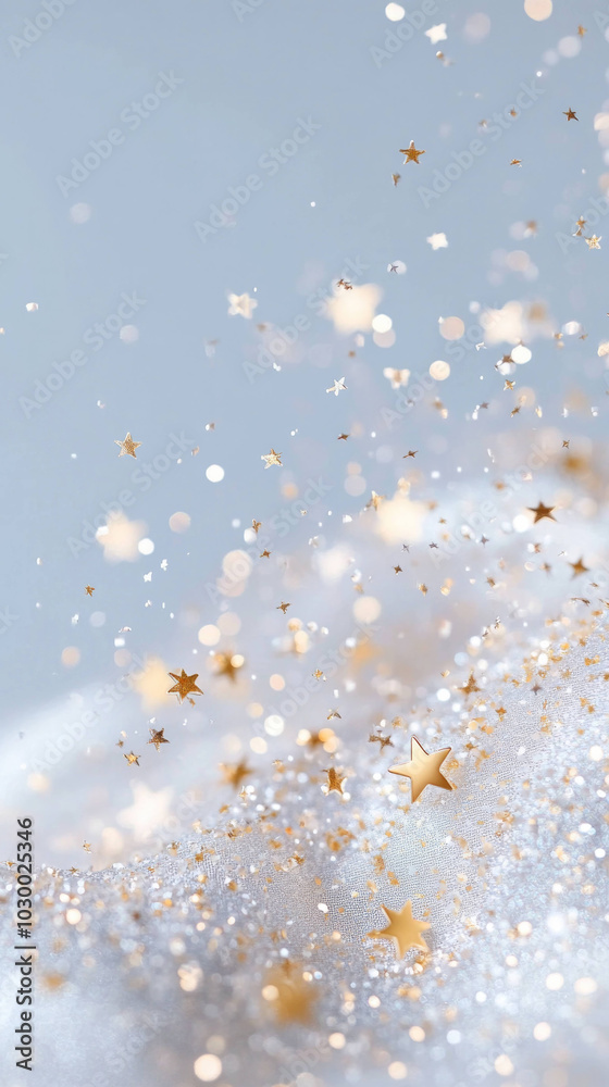 Aufkleber golden stars and shimmering particles create magical and dreamy atmosphere, perfect for celebrations