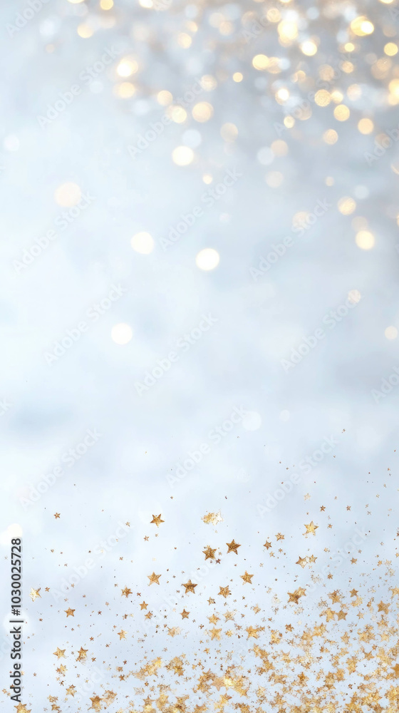 Aufkleber beautiful abstract background featuring shimmering golden stars against soft, blurred light backdrop
