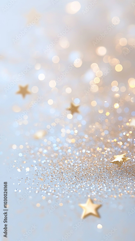 Aufkleber shimmering abstract background filled with golden stars and sparkling glitter creates magical and en