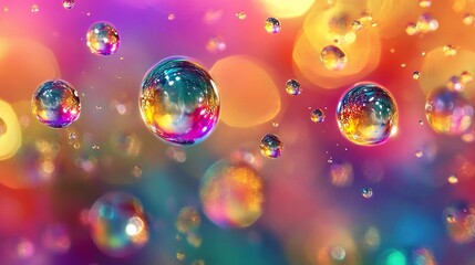 Abstract digital art of water droplets in vibrant colors, creating a flowing, dreamlike visual experience