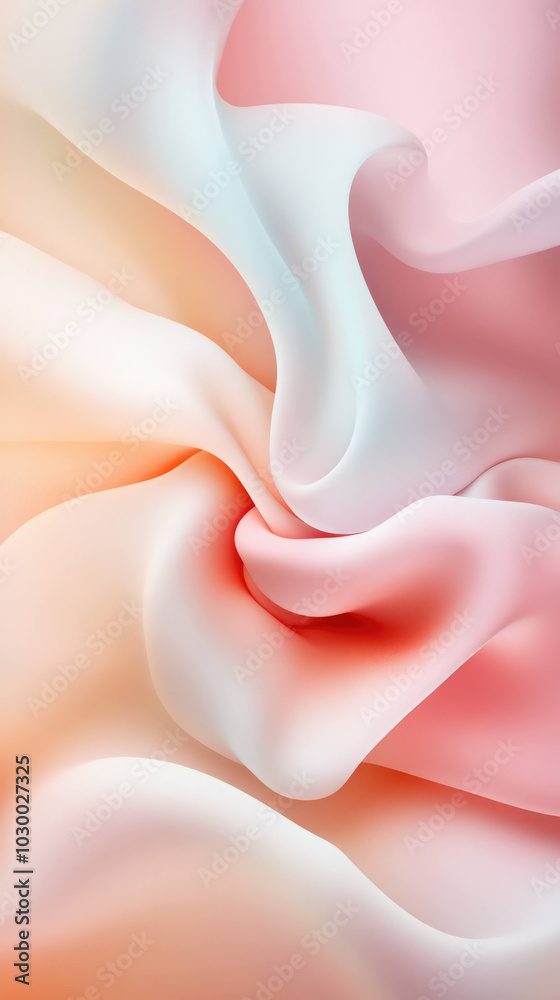 Poster Soft pastel background texture with gentle swirls of pink and blue hues, creating calming and serene atmosphere. Ideal for various design projects